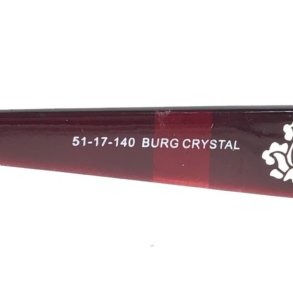 Jubilee Eyeglasses Frames JS5756 BURG CRYSTAL Red Clear Floral 51-17-140